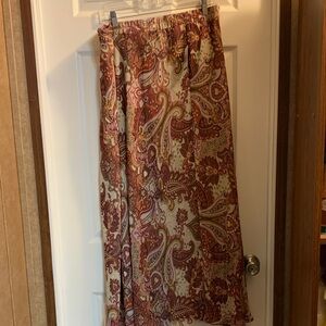NWT 89th & Madison Paisley Maxi Skirt - Red and Cream